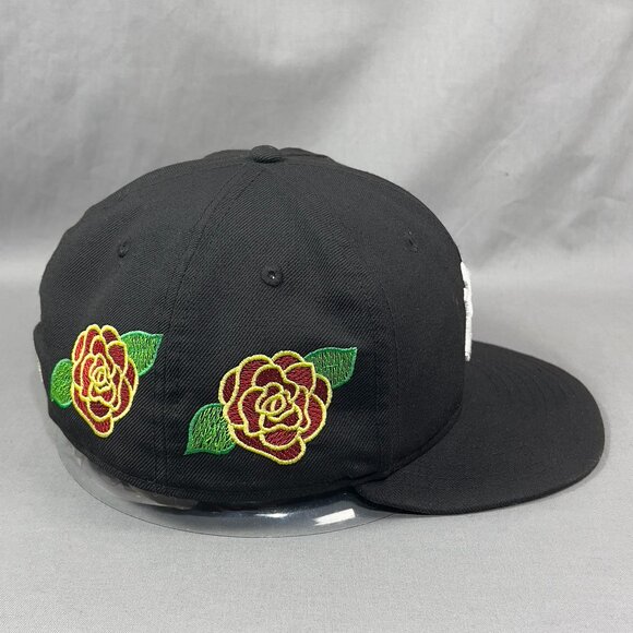 New Era New York Yankees MLB Fitted 8 Hat Cap 59fifty Black Baseball Roses Mens - Picture 6 of 16